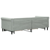 Daybed with Trundle&Drawers without Mattress Light Grey 90x190 cm - 45-Degree Angle