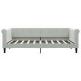 Daybed with Trundle&Drawers without Mattress Light Grey 90x190 cm - Close-Up Angle
