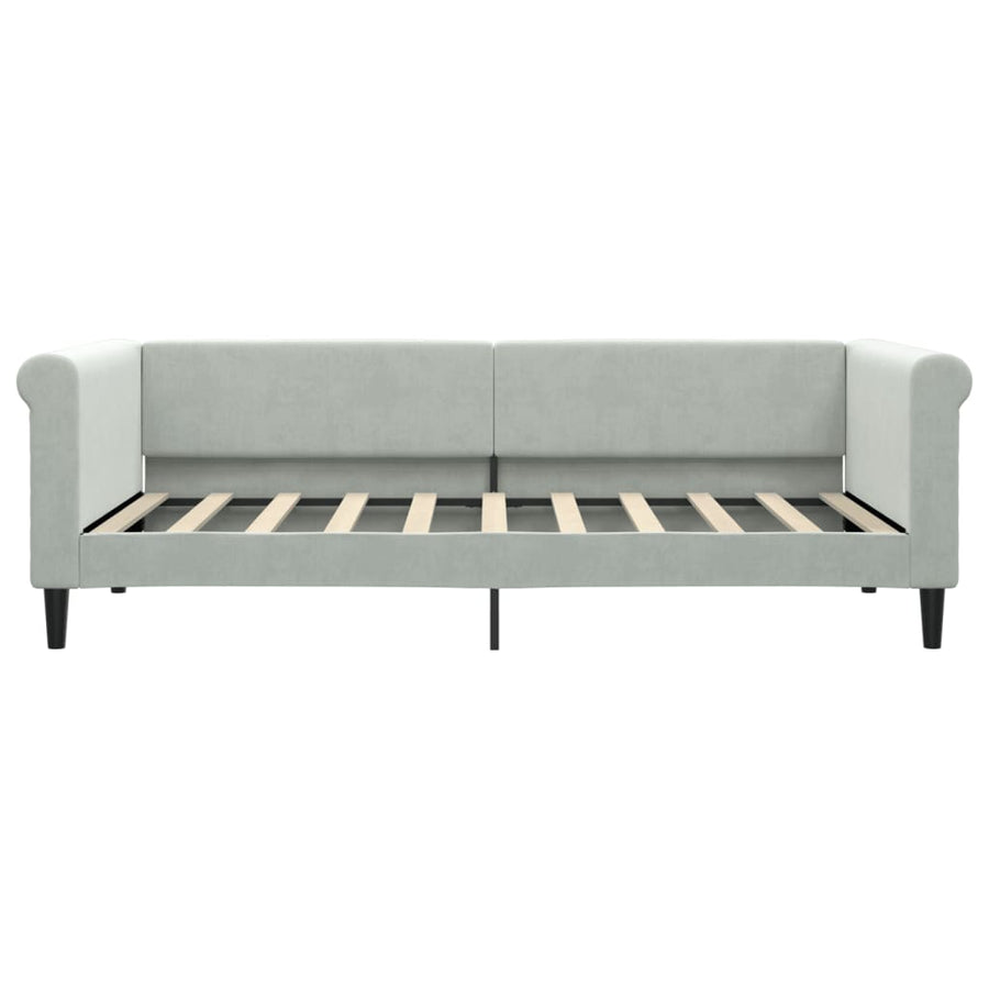 Daybed with Trundle&Drawers without Mattress Light Grey 90x190 cm