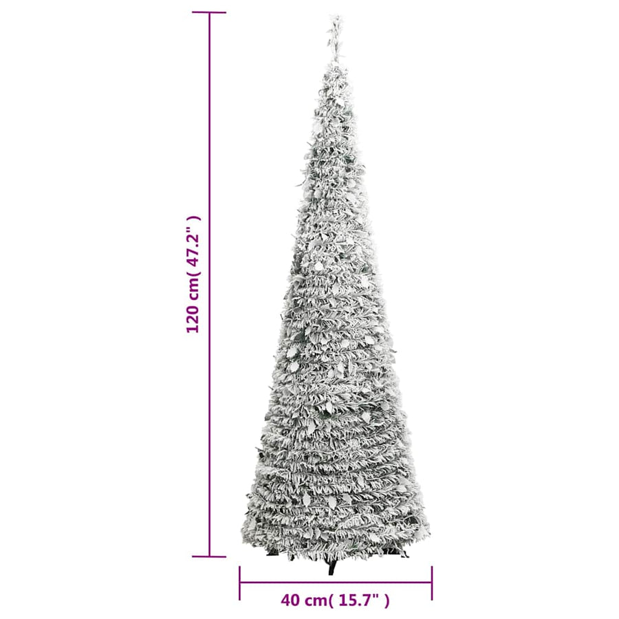 Artificial Christmas Tree Pop-up Flocked Snow 50 LEDs 120 cm