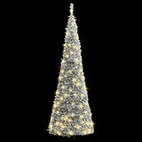 Artificial Christmas Tree Pop-up Flocked Snow 100 LEDs 150 cm - Front View