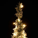 Artificial Christmas Tree Pop-up Flocked Snow 100 LEDs 150 cm - Side View