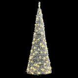 Artificial Christmas Tree Pop-up Flocked Snow 150 LEDs 180 cm - Front View