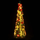 Artificial Christmas Tree Pop-up 150 LEDs Green 180 cm - Front View
