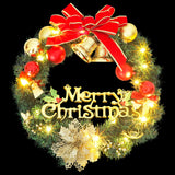 Christmas Wreath with 15 LEDs Green 30 cm - Front View