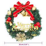 Christmas Wreath with 15 LEDs Green 30 cm