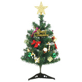 Mini Artificial Pre-lit Christmas Tree with 30 LEDs Green 60 cm - 45-Degree Angle