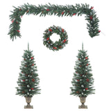 4 Piece Christmas Door Decoration Set PVC - Front View