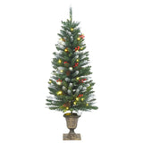 Artificial Christmas Trees 2 pcs 100 LEDs Green and White 120 cm - Side View