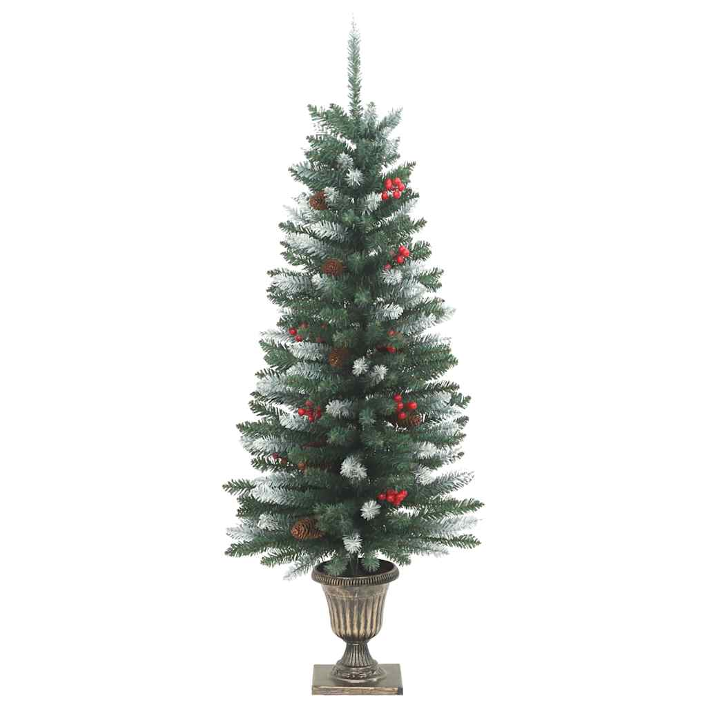 Artificial Christmas Trees 2 pcs 100 LEDs Green and White 120 cm