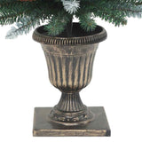 Artificial Christmas Trees 2 pcs 100 LEDs Green and White 120 cm - Close-Up Angle