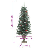Artificial Christmas Trees 2 pcs 100 LEDs Green and White 120 cm - Extra Image