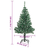 Artificial Christmas Tree with Flocked Snow Green 150 cm - Close-Up Angle