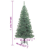 Artificial Christmas Tree with Flocked Snow Green 180 cm - Close-Up Angle