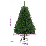Artificial Hinged Christmas Tree with Stand Green 150 cm - Low Angle