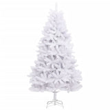 Artificial Hinged Christmas Tree with Stand White 180 cm - Front View