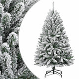 Artificial Hinged Christmas Tree with Flocked Snow 120 cm