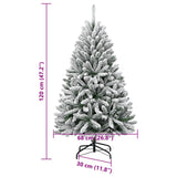 Artificial Hinged Christmas Tree with Flocked Snow 120 cm - Low Angle