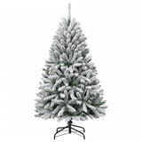 Artificial Hinged Christmas Tree with Flocked Snow 150 cm - Front View