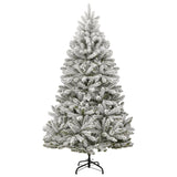 Artificial Hinged Christmas Tree with Flocked Snow 180 cm - Front View