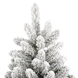 Artificial Hinged Christmas Tree with Flocked Snow 210 cm - Top-Down View