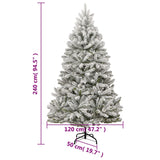 Artificial Hinged Christmas Tree with Flocked Snow 240 cm - Extra Image