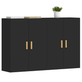 Wall Mounted Cabinets 2 pcs Black Engineered Wood - Side View