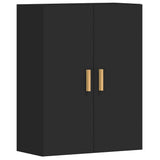 Wall Mounted Cabinets 2 pcs Black Engineered Wood - Rear View