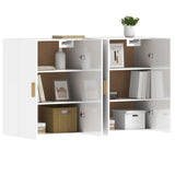 Wall Mounted Cabinets 2 pcs High Gloss White Engineered Wood - Top-Down View