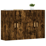 Wall Mounted Cabinets 2 pcs Smoked Oak Engineered Wood - Side View