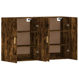 Wall Mounted Cabinets 2 pcs Smoked Oak Engineered Wood - 45-Degree Angle