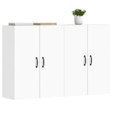 Wall Mounted Cabinets 2 pcs White Engineered Wood - Side View