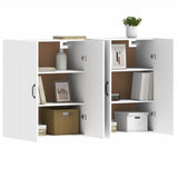 Wall Mounted Cabinets 2 pcs White Engineered Wood - Top-Down View