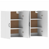 Wall Mounted Cabinets 2 pcs White Engineered Wood - 45-Degree Angle