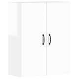 Wall Mounted Cabinets 2 pcs High Gloss White Engineered Wood - Rear View