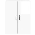 Wall Mounted Cabinets 2 pcs High Gloss White Engineered Wood