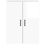 Wall Mounted Cabinets 2 pcs High Gloss White Engineered Wood - Close-Up Angle
