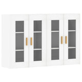 Wall Mounted Cabinets 2 pcs White Engineered Wood - Front View