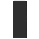 Wall Mounted Cabinets 2 pcs Black Engineered Wood - Low Angle