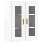 Wall Mounted Cabinets 2 pcs High Gloss White Engineered Wood
