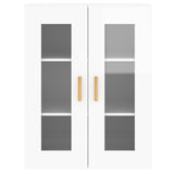 Wall Mounted Cabinets 2 pcs High Gloss White Engineered Wood - Close-Up Angle