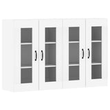 Wall Mounted Cabinets 2 pcs White Engineered Wood - Front View