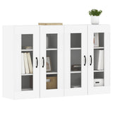Wall Mounted Cabinets 2 pcs White Engineered Wood - Side View
