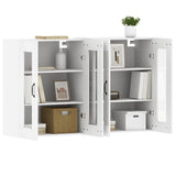 Wall Mounted Cabinets 2 pcs White Engineered Wood - Top-Down View