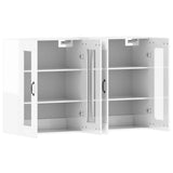 Wall Mounted Cabinets 2 pcs High Gloss White Engineered Wood - 45-Degree Angle