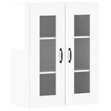 Wall Mounted Cabinets 2 pcs High Gloss White Engineered Wood - Rear View