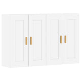 Wall Mounted Cabinets 2 pcs White Engineered Wood - Front View