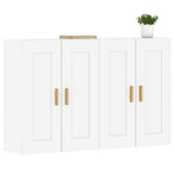 Wall Mounted Cabinets 2 pcs White Engineered Wood - Side View