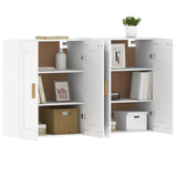 Wall Mounted Cabinets 2 pcs White Engineered Wood - Top-Down View