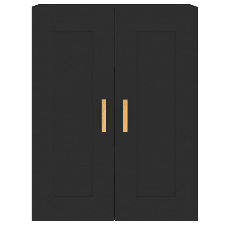 Wall Mounted Cabinets 2 pcs Black Engineered Wood